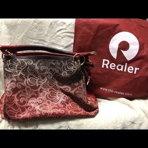 Hallow Out Ombre Floral Print Shoulder Bag